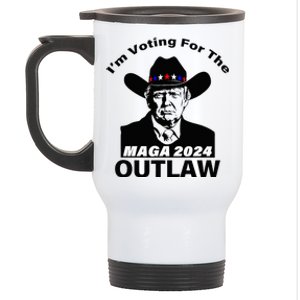 Donald Trump Maga IM Voting For The Outlaw 2024 Stainless Steel Travel Mug