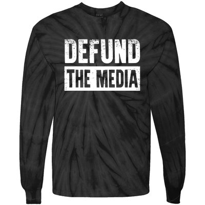 Defund The Media Vintage Tie-Dye Long Sleeve Shirt