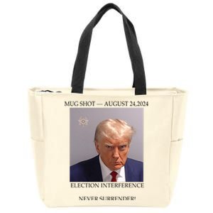 Donald Trump Mug Shot August 24 2024 Election Interference Zip Tote Bag