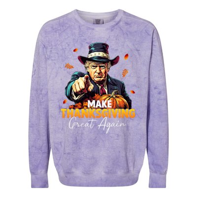 Donald Trump Make Thanksgiving Great Again DaddyS Home Maga Colorblast Crewneck Sweatshirt