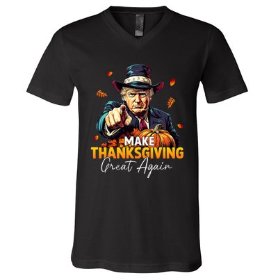 Donald Trump Make Thanksgiving Great Again DaddyS Home Maga V-Neck T-Shirt