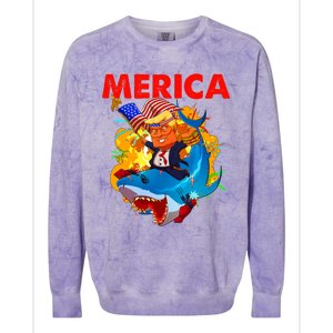 Donald Trump Merica American Flag Murica Gift Colorblast Crewneck Sweatshirt