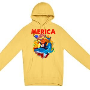 Donald Trump Merica American Flag Murica Gift Premium Pullover Hoodie