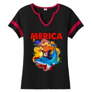 Donald Trump Merica American Flag Murica Gift Ladies Halftime Notch Neck Tee