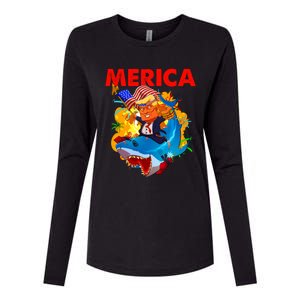 Donald Trump Merica American Flag Murica Gift Womens Cotton Relaxed Long Sleeve T-Shirt