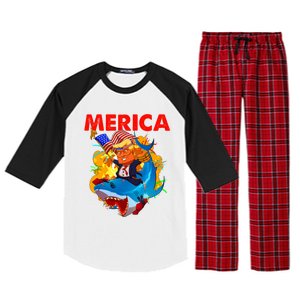 Donald Trump Merica American Flag Murica Gift Raglan Sleeve Pajama Set