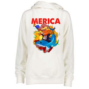 Donald Trump Merica American Flag Murica Gift Womens Funnel Neck Pullover Hood