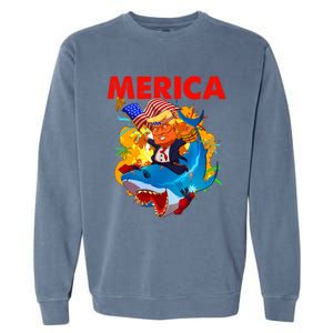 Donald Trump Merica American Flag Murica Gift Garment-Dyed Sweatshirt