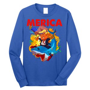 Donald Trump Merica American Flag Murica Gift Long Sleeve Shirt