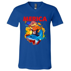 Donald Trump Merica American Flag Murica Gift V-Neck T-Shirt