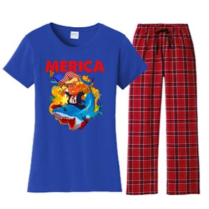 Donald Trump Merica American Flag Murica Gift Women's Flannel Pajama Set