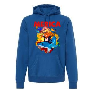 Donald Trump Merica American Flag Murica Gift Premium Hoodie