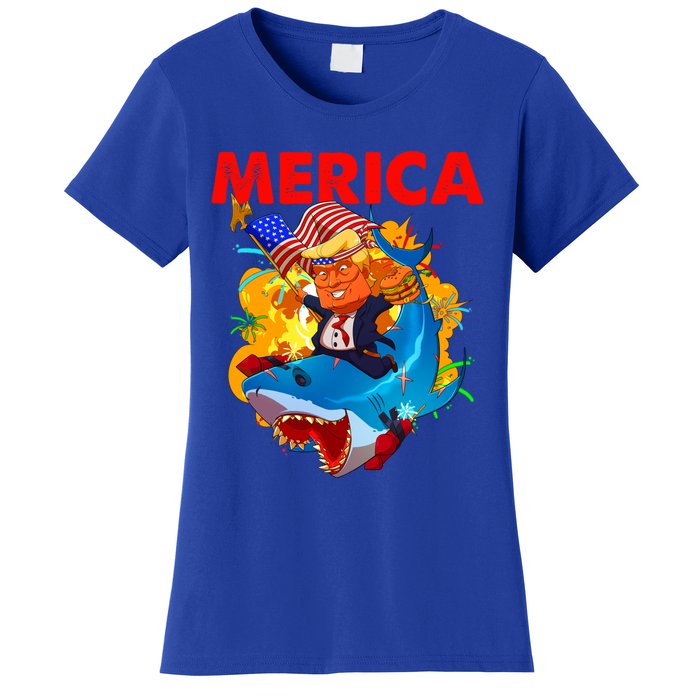 Donald Trump Merica American Flag Murica Gift Women's T-Shirt