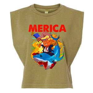 Donald Trump Merica American Flag Murica Gift Garment-Dyed Women's Muscle Tee