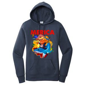 Donald Trump Merica American Flag Murica Gift Women's Pullover Hoodie