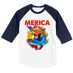 Donald Trump Merica American Flag Murica Gift Baseball Sleeve Shirt