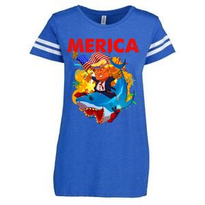 Donald Trump Merica American Flag Murica Gift Enza Ladies Jersey Football T-Shirt