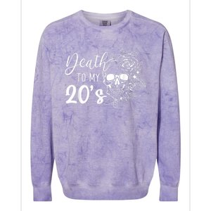 Death To My 20's Funny Skull 20th Birthday Party Twenty Bday Colorblast Crewneck Sweatshirt