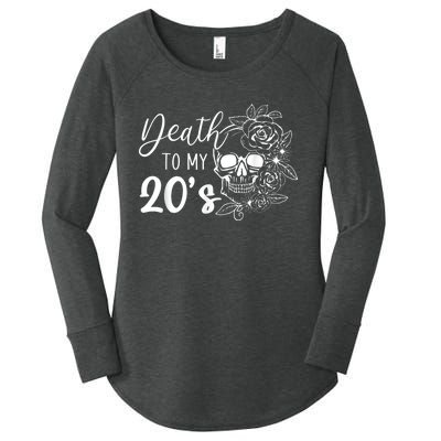 Death To My 20's Funny Skull 20th Birthday Party Twenty Bday Women's Perfect Tri Tunic Long Sleeve Shirt