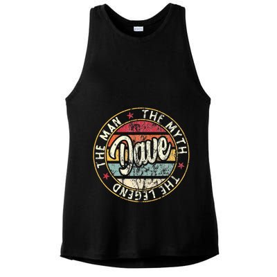 Dave The Man The Myth The Legend First Name Dave Ladies PosiCharge Tri-Blend Wicking Tank