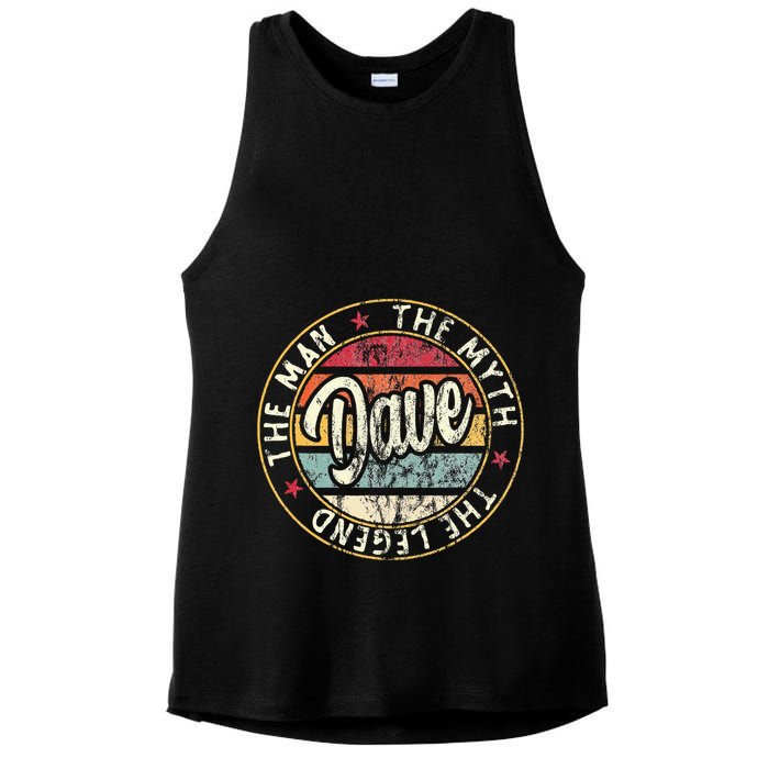 Dave The Man The Myth The Legend First Name Dave Ladies PosiCharge Tri-Blend Wicking Tank
