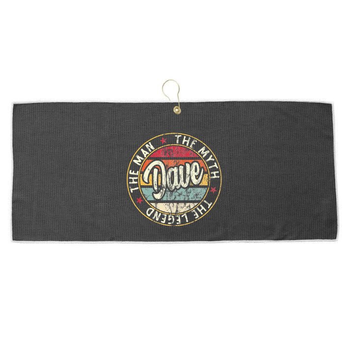 Dave The Man The Myth The Legend First Name Dave Large Microfiber Waffle Golf Towel