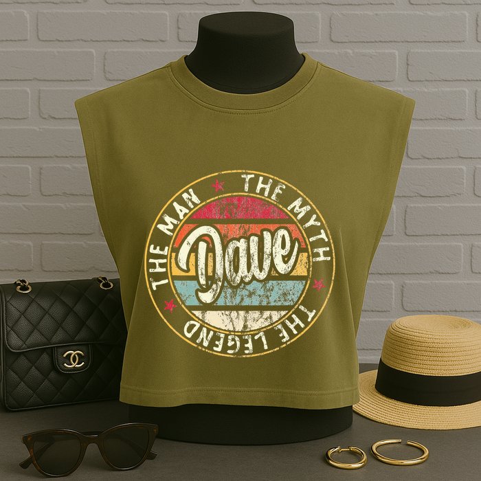 Dave The Man The Myth The Legend First Name Dave Garment-Dyed Women's Muscle Tee