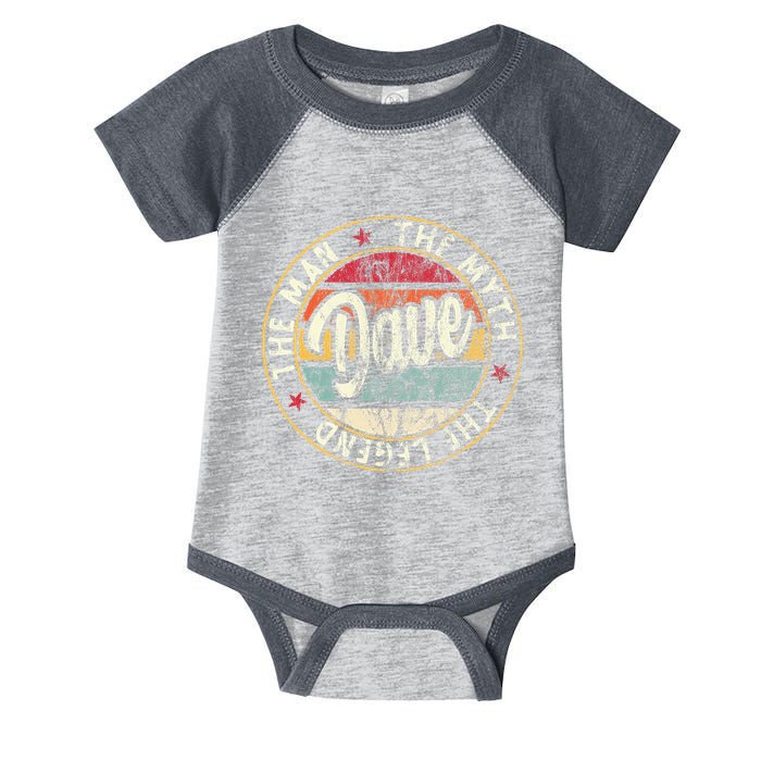 Dave The Man The Myth The Legend First Name Dave Infant Baby Jersey Bodysuit