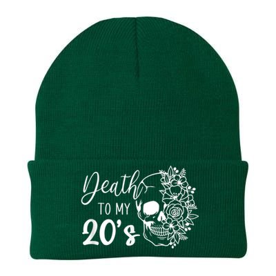 Death To My 20's Funny Skull 20th Birthday Party Twenty Bday Knit Cap Winter Beanie