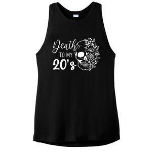 Death To My 20's Funny Skull 20th Birthday Party Twenty Bday Ladies PosiCharge Tri-Blend Wicking Tank