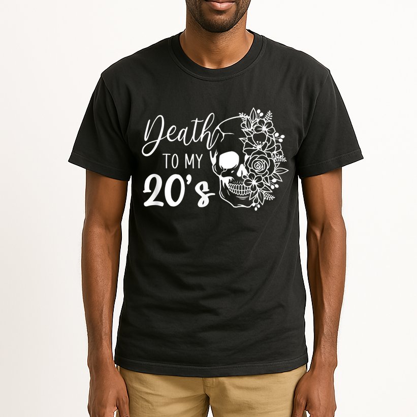 Death To My 20's Funny Skull 20th Birthday Party Twenty Bday Tall T-Shirt