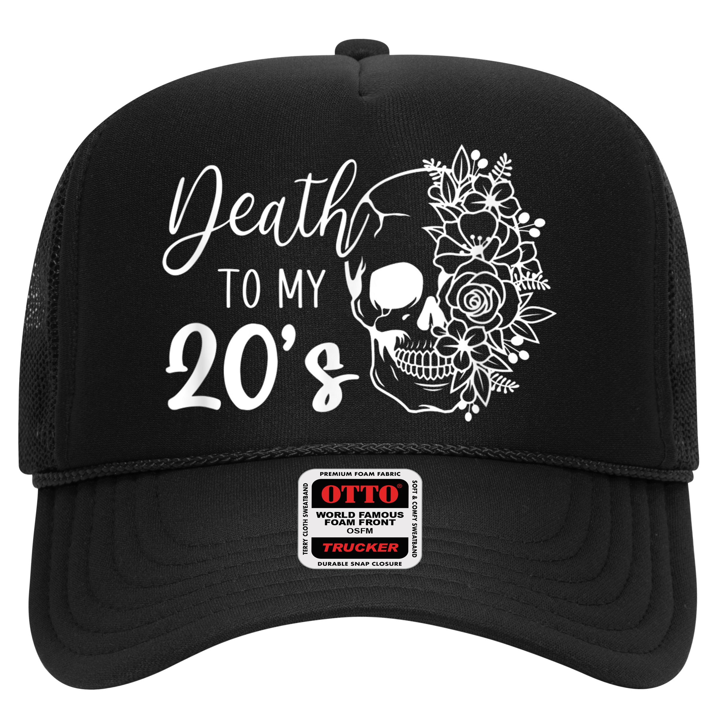 Death To My 20's Funny Skull 20th Birthday Party Twenty Bday Hat