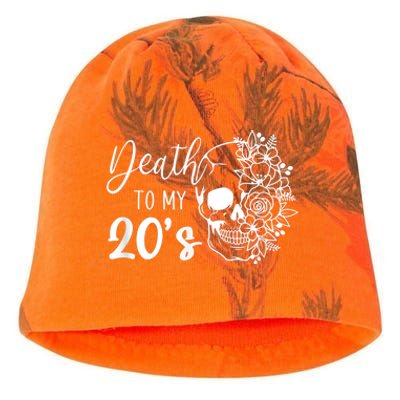 Death To My 20's Funny Skull 20th Birthday Party Twenty Bday Kati - Camo Knit Beanie