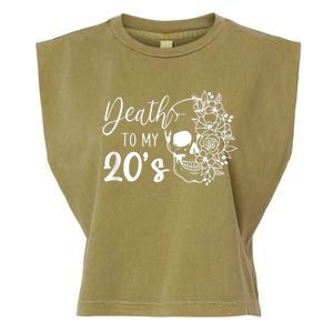 Death To My 20's Funny Skull 20th Birthday Party Twenty Bday Garment-Dyed Women's Muscle Tee