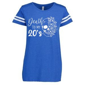 Death To My 20's Funny Skull 20th Birthday Party Twenty Bday Enza Ladies Jersey Football T-Shirt