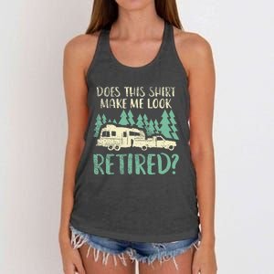 Does This Make Me Look Retired Funny Retirement Plan Women's Knotted Racerback Tank