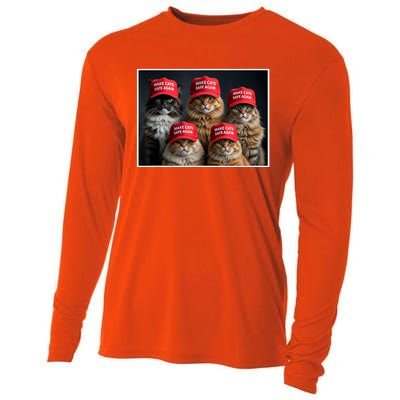 Donald Trump Make Cats Safe Again Red Hat 2024 Debate Funny Cooling Performance Long Sleeve Crew