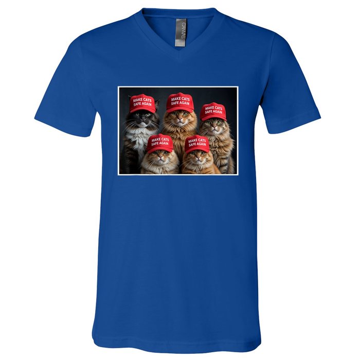 Donald Trump Make Cats Safe Again Red Hat 2024 Debate Funny V-Neck T-Shirt