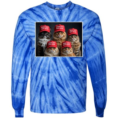 Donald Trump Make Cats Safe Again Red Hat 2024 Debate Funny Tie-Dye Long Sleeve Shirt