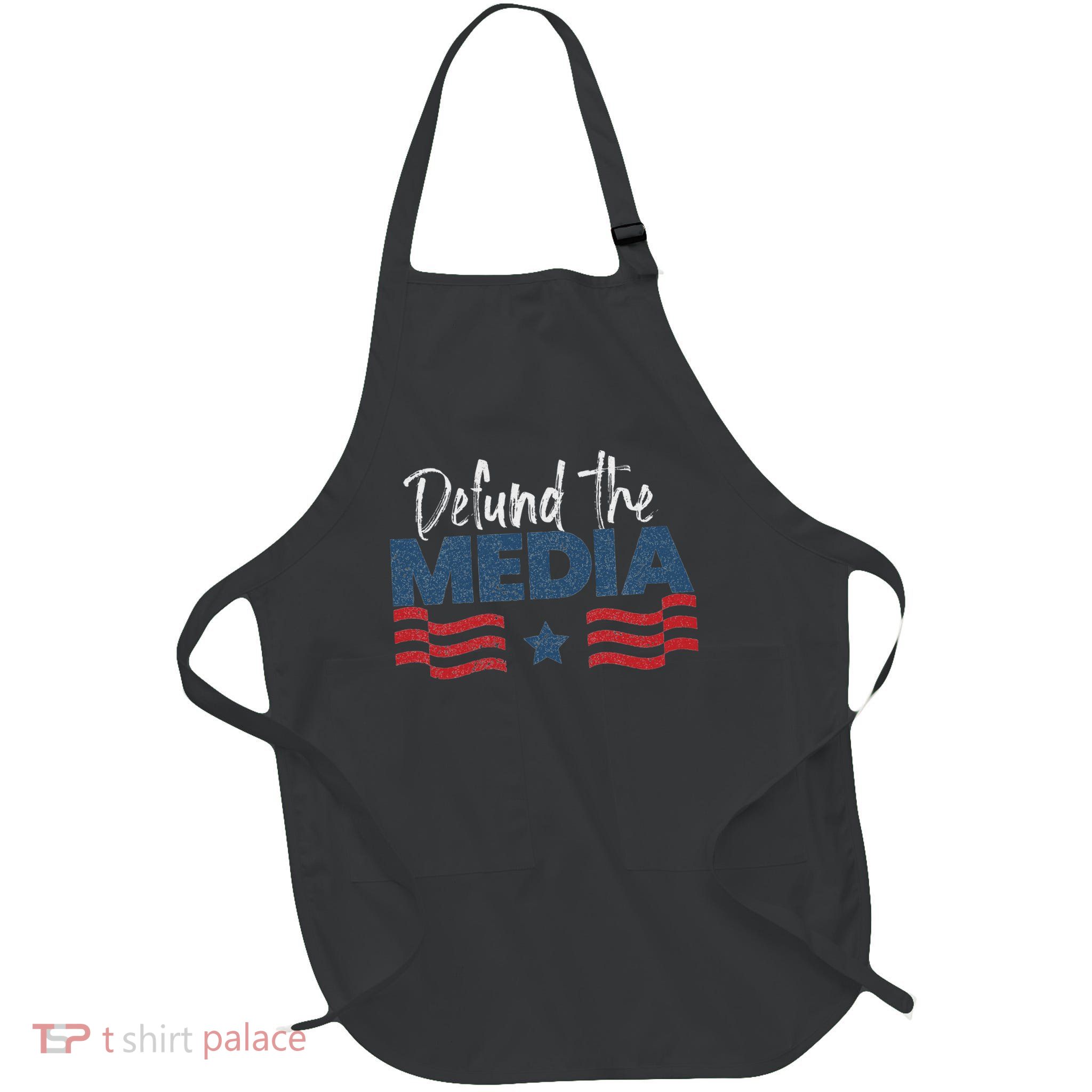 Defund The Media Political Election Usa Patriotism Pride Full-Length Apron With Pockets