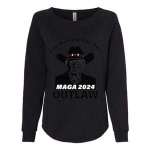 Donald Trump Maga IM Voting For The Outlaw 2024 President Womens California Wash Sweatshirt