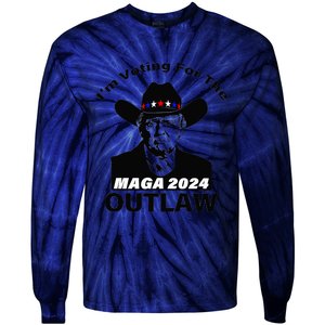 Donald Trump Maga IM Voting For The Outlaw 2024 President Tie-Dye Long Sleeve Shirt