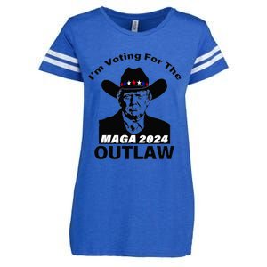 Donald Trump Maga IM Voting For The Outlaw 2024 President Enza Ladies Jersey Football T-Shirt