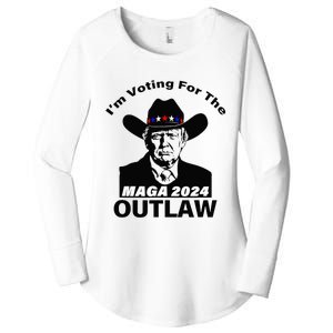 Donald Trump Maga IM Voting For The Outlaw 2024 President Women's Perfect Tri Tunic Long Sleeve Shirt