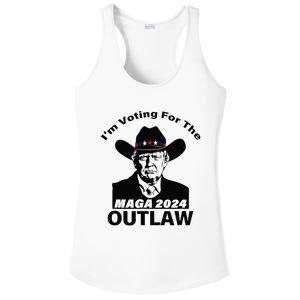 Donald Trump Maga IM Voting For The Outlaw 2024 President Ladies PosiCharge Competitor Racerback Tank