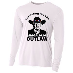 Donald Trump Maga IM Voting For The Outlaw 2024 President Cooling Performance Long Sleeve Crew