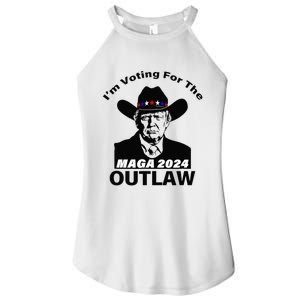 Donald Trump Maga IM Voting For The Outlaw 2024 President Women's Perfect Tri Rocker Tank