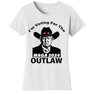 Donald Trump Maga IM Voting For The Outlaw 2024 President Women's T-Shirt