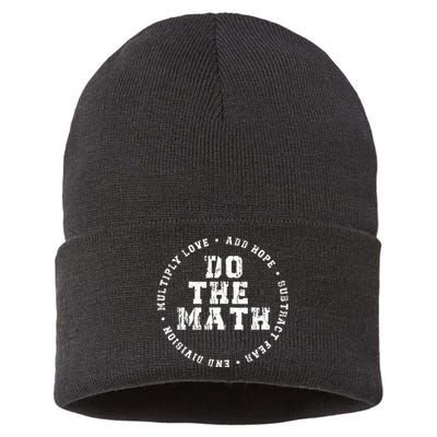 Do The Math X Love Add Hope Slogan Gift For Women Man Sustainable Knit Beanie