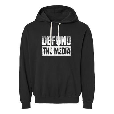 Defund The Media Garment-Dyed Fleece Hoodie